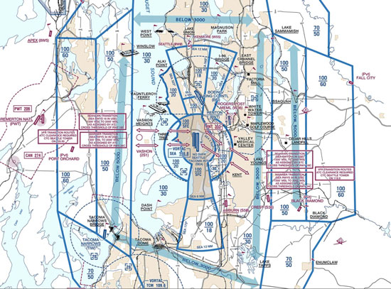 FAA VFR TAC Chart Detroit - Terminal Area Chart For Visual Flight Rules Navigation